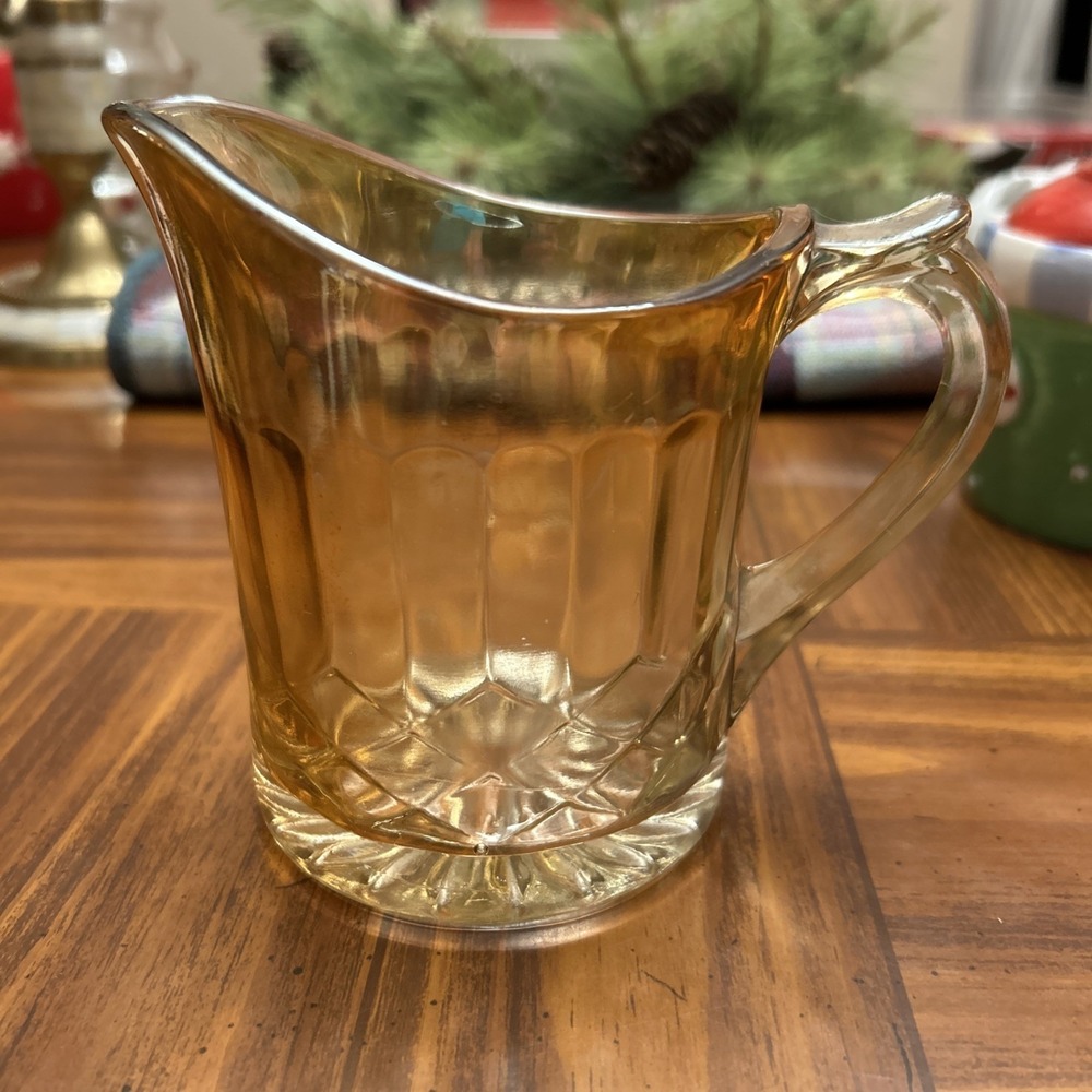 Us Glass Co Marigold‎ Luster Creamer Pitcher Depression